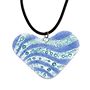 Heart Fused Glass Necklace - Blue Waves