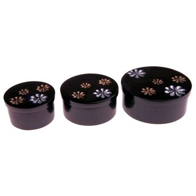 Fair Trade Floral Stone Boxes (Set of 3) » £7.99 - Fair Trade Boxes & Bowls