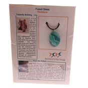 Fair Trade Carded Oval Fused Glass Necklace - Aqua » £8.99 - Fair Trade Product