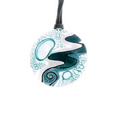 Fair Trade Round Fused Glass Necklace - Aqua » £9.99 - Fair Trade Product