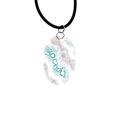 Fair Trade Oval Fused Glass Necklace - Aqua » £8.50 - Fair Trade Product