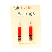 Fair Trade Large Rectangular Fused Glass Earrings - Red and Purple » £5.99 - Fair Trade Product