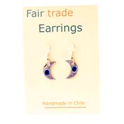 Fair Trade Small Half Moon Earrings - Purple » £5.99 - Fair Trade Product