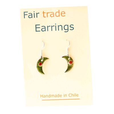 Fair Trade Small Half Moon Earrings - Green » £5.99 - Fair Trade Product