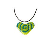 Fair Trade Heart Fused Glass Necklace - Lime/Jade » £8.99 - Fair Trade Product