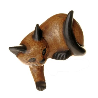 Fair Trade Large Carved Wooden Shelf Cat » £13.99 - Fair Trade Product