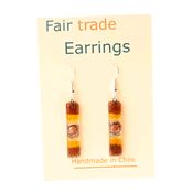 Fair Trade Large Rectangular Fused Glass Earrings - Coffee Stripe » £5.99 - Fair Trade Product