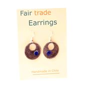 Fair Trade Round Enamel Copper Earrings - Purple  » £6.49 - Fair Trade Product